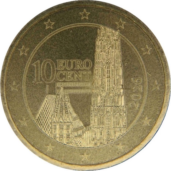 Австрия 10 Евроцент (2026) KM#
