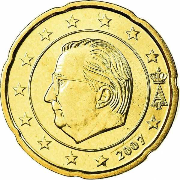 Бельгия 20 Евро цент (2007) KM#