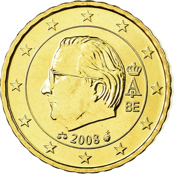 Бельгия 10 Евро цент (2008) KM#