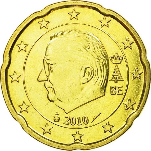Бельгия 20 Евро цент (2010) KM#