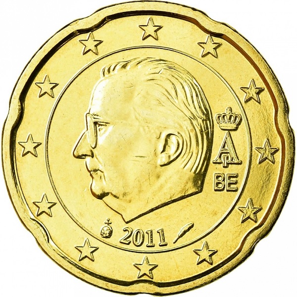 Бельгия 20 Евро цент (2011) KM#