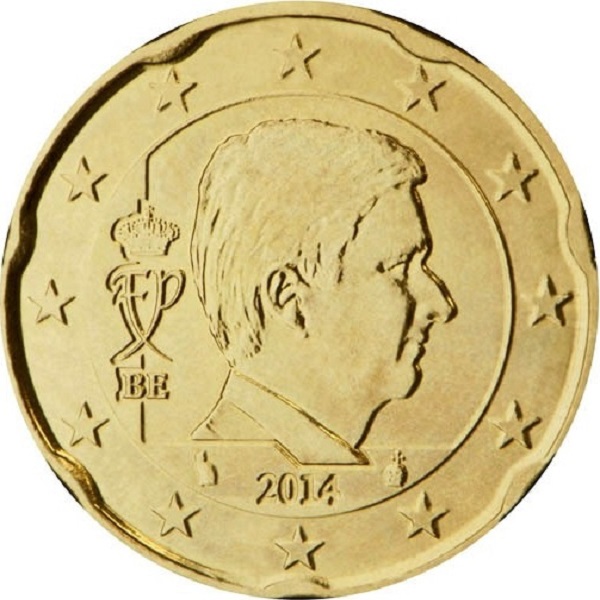 Бельгия 20 Евро цент (2014) КМ#