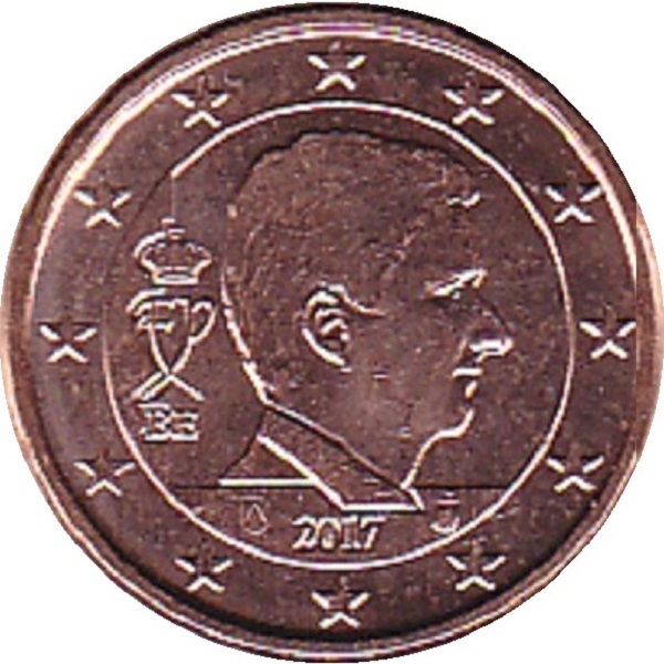 Belgium 1 Euro cent (2017) KM#