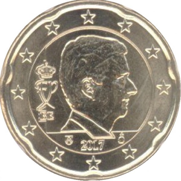 Belgium 20 Euro cent (2017) KM#