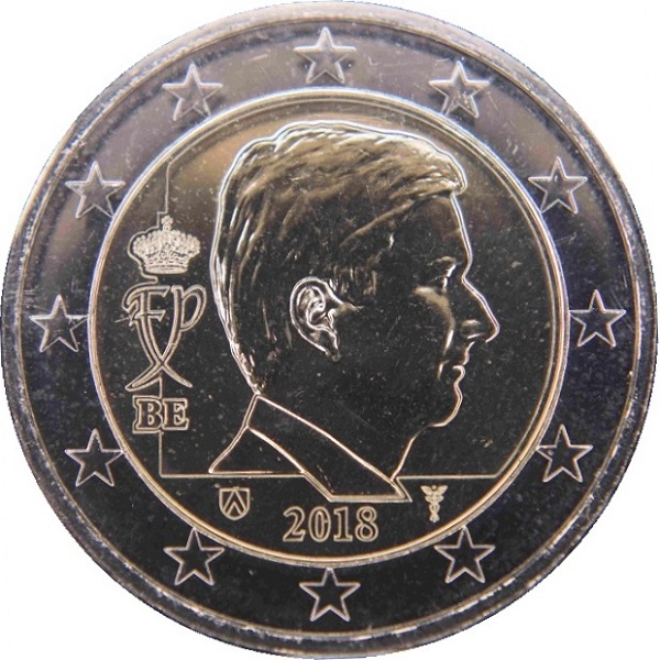 Бельгия 2 Евро (2018) KM#