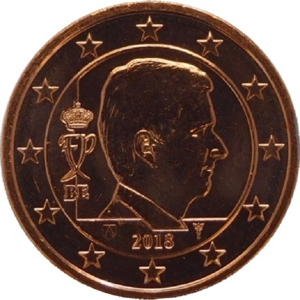 Бельгия 2 Евро цент (2018) KM#