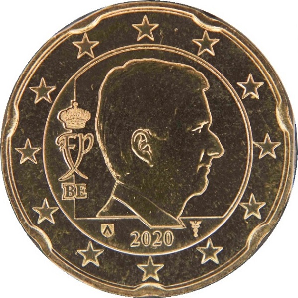 Belgium 20 Euro cent (2020) KM#
