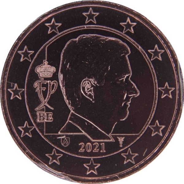 Бельгия 1 Евро цент (2021) KM#