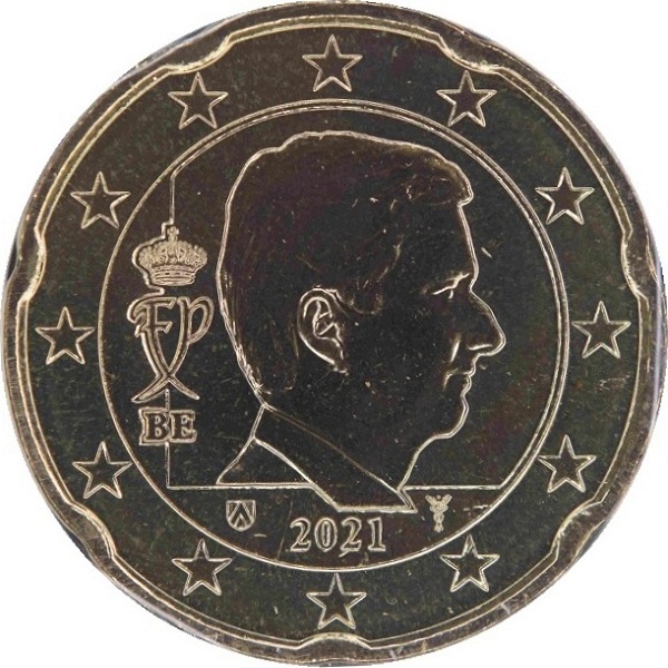 Бельгия 20 Евро цент (2021) KM#