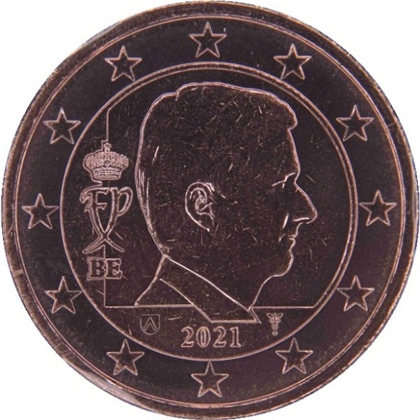 Бельгия 2 Евро цент (2021) KM#