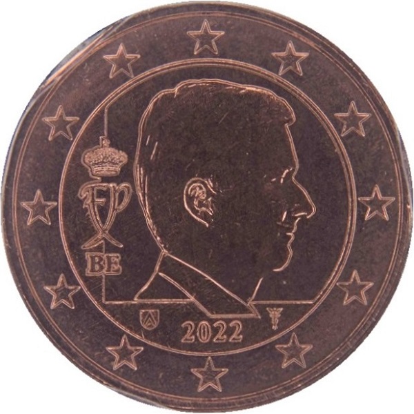 Бельгия 1 Евро цент (2022) KM#