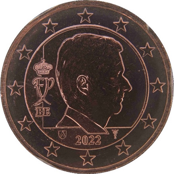 Бельгия 5 Евро цент (2022) KM#