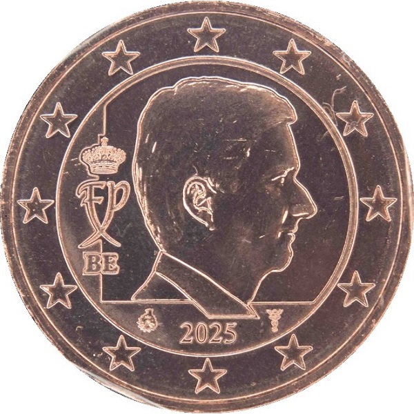 Бельгия 1 Евро цент (2025) KM#
