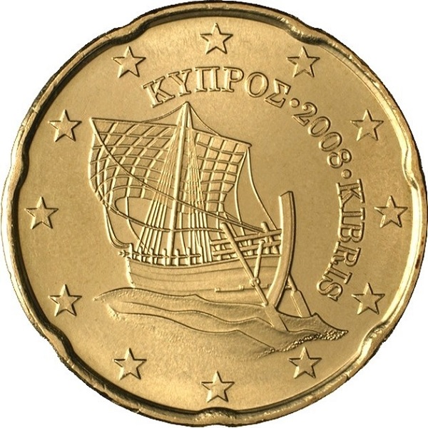 Cyprus 20 Euro cent (2008) KM#