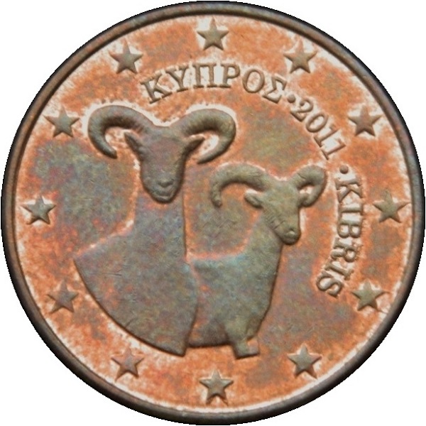 Кипр 5 Евро цент (2011) KM#