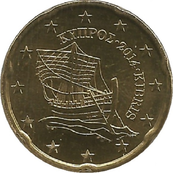 Cyprus 20 Euro cent (2014) KM#