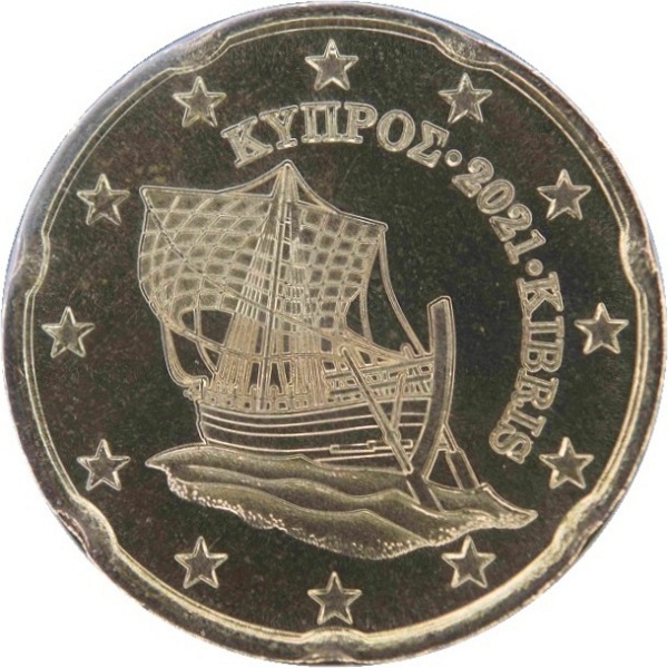 Cyprus 20 Euro cent (2021) KM#