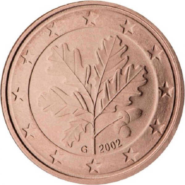 Германия 1 Евро цент (2002) "G" KM#