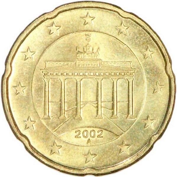 Германия 20 Евро цент (2002) "A" KM#