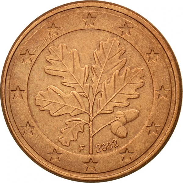 Германия 5 Евро цент (2002) "F" KM#