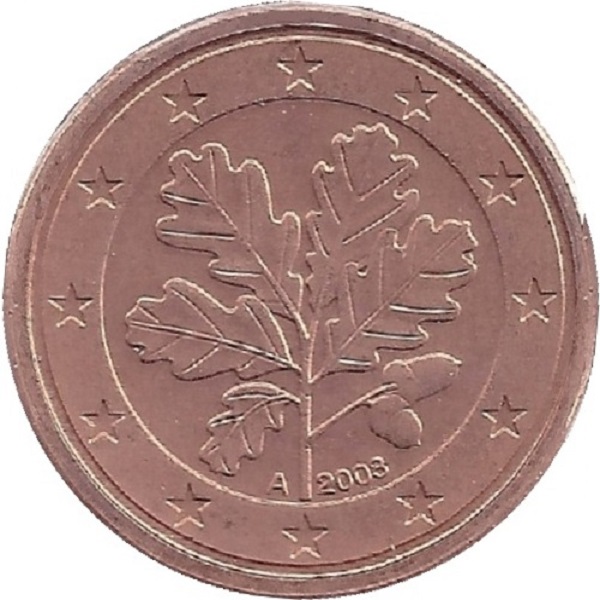 Германия 1 Евро цент (2003) "A" KM#