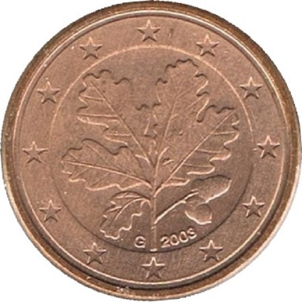 Германия 1 Евро цент (2003) "G" KM#