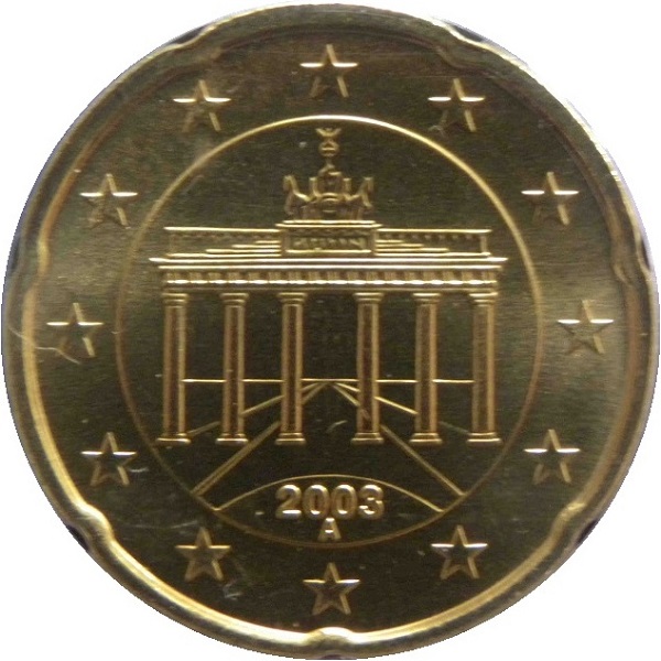 Германия 20 Евро цент (2003) "A" KM#