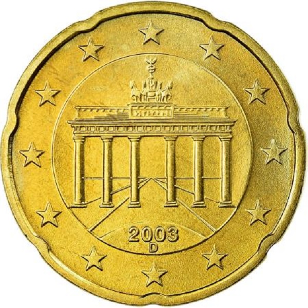 Германия 20 Евро цент (2003) "D" KM#