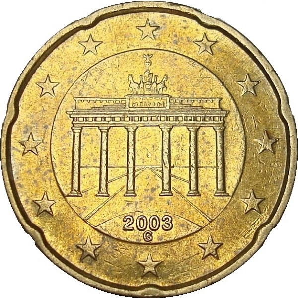 Германия 20 Евро цент (2003) "G" KM#
