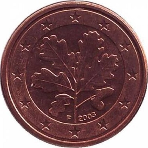 Германия 5 Евро цент (2003) "F" KM#