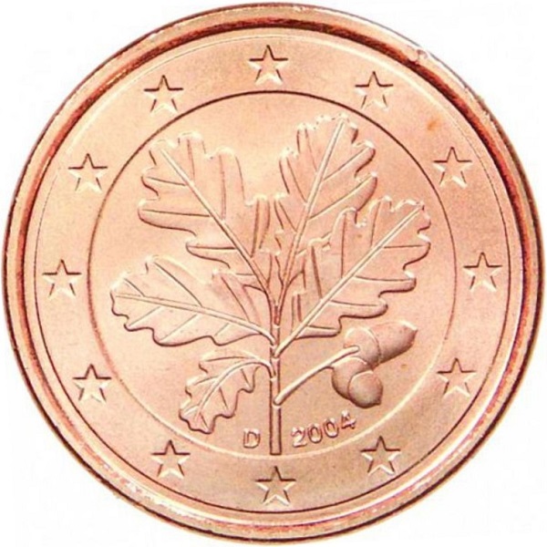 Германия 1 Евро цент (2004) "D" KM#