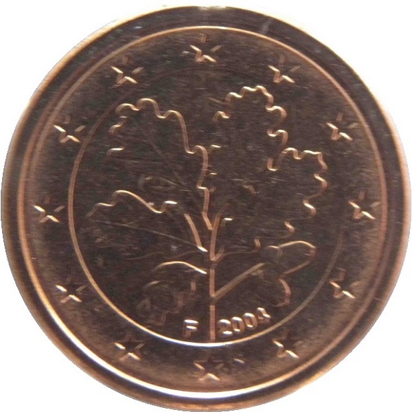 Germany 1 Euro cent (2004) "F" KM#