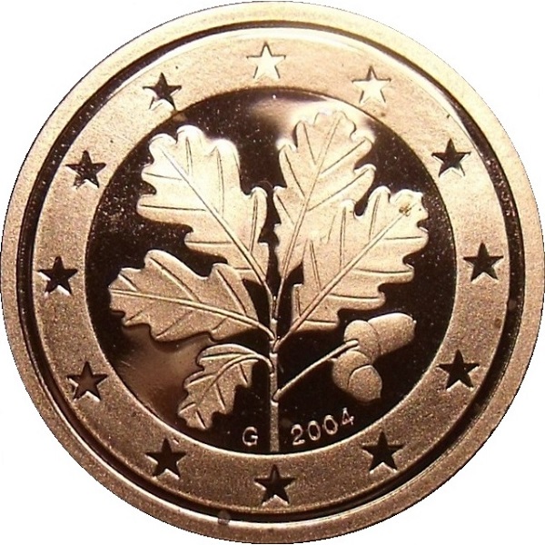 Германия 1 Евро цент (2004) "G" KM#