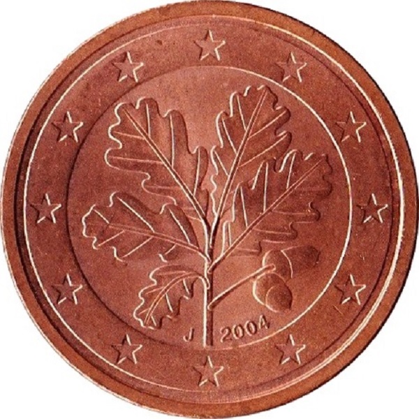 Германия 1 Евро цент (2004) "J" KM#