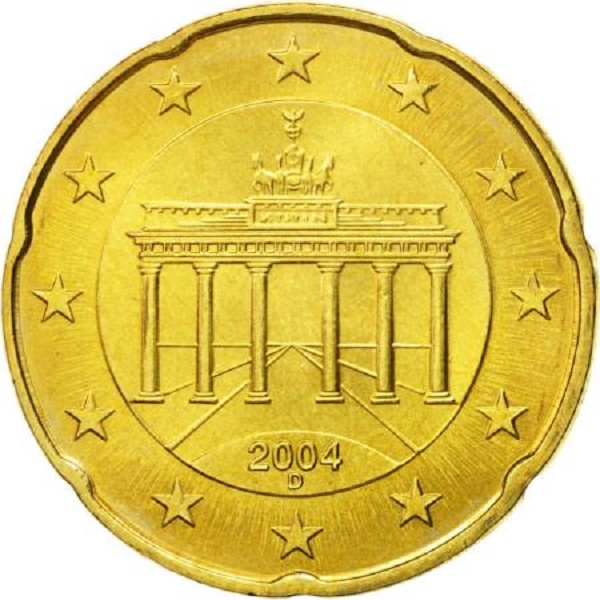 Германия 20 Евро цент (2004) "D" KM#