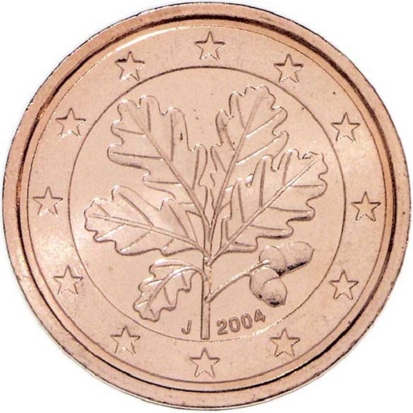Германия 2 Евро цент (2004) "J" KM#