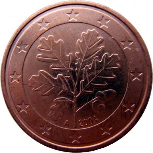 Германия 5 Евро цент (2004) "A" KM#