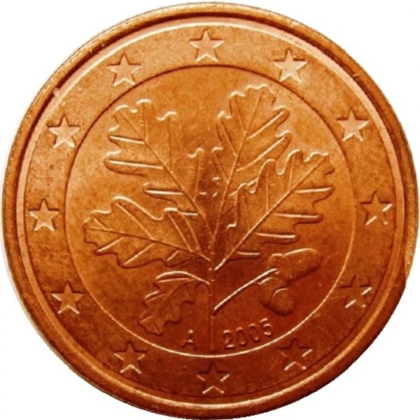 Германия 1 Евро цент (2005) "A" KM#