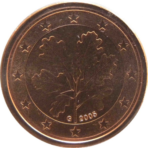 Германия 1 Евро цент (2005) "G" KM#