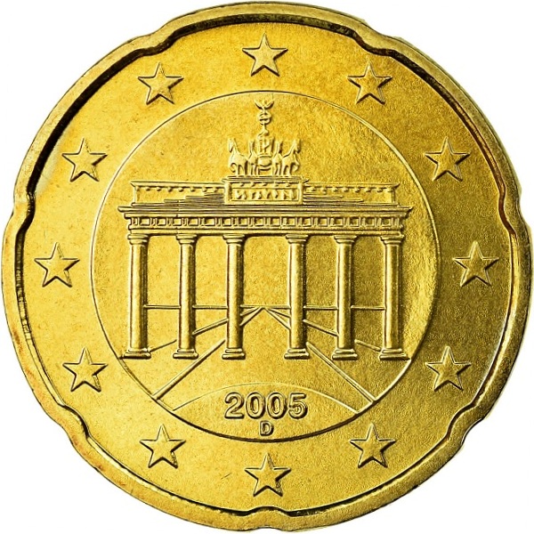 Германия 20 Евро цент (2005) "D" KM#