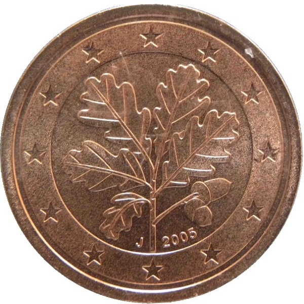 Германия 2 Евро цент (2005) "J" KM#