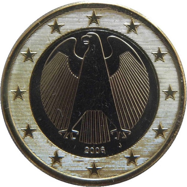 Германия 1 Евро (2006) "J" KM#