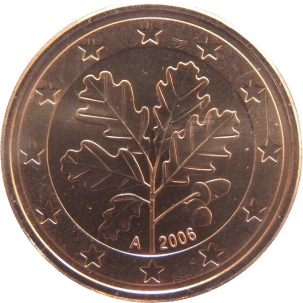 Германия 1 Евро цент (2006) "A" KM#