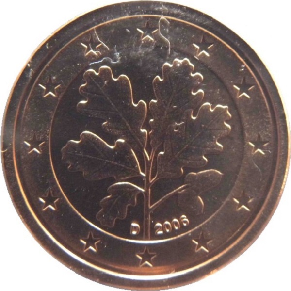 Germany 1 Euro cent (2006) "D" KM#