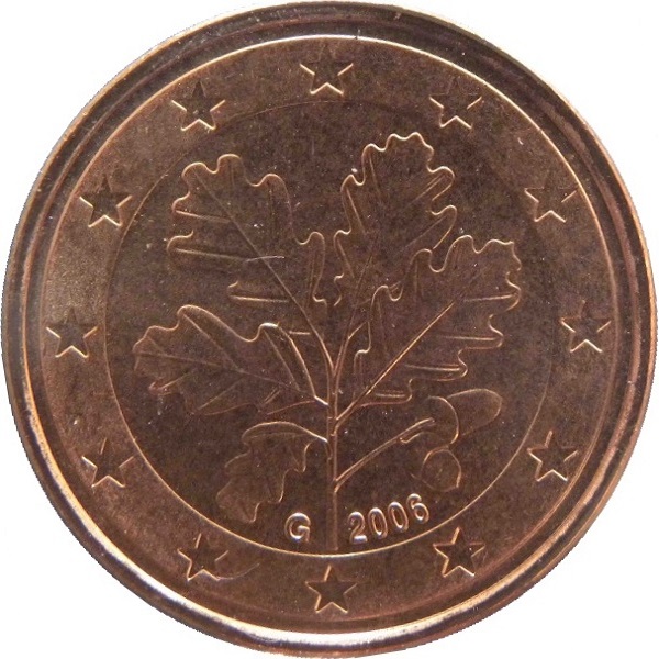 Германия 1 Евро цент (2006) "G" KM#