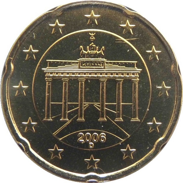 Германия 20 Евро цент (2006) "D" KM#