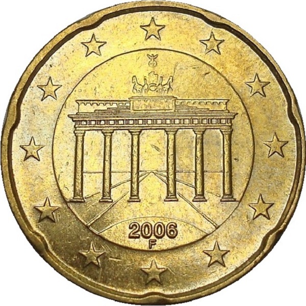 Германия 20 Евро цент (2006) "F" KM#