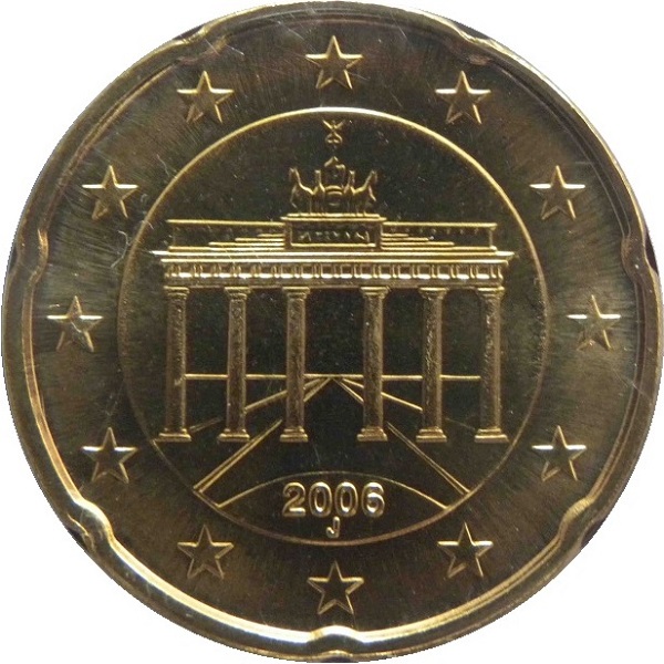 Германия 20 Евро цент (2006) "J" KM#