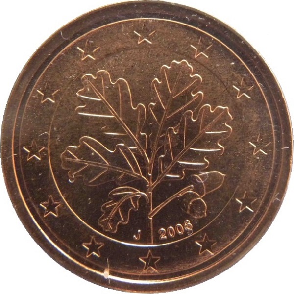 Германия 2 Евро цент (2006) "J" KM#