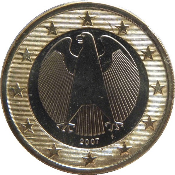 Германия 1 Евро (2007) "F" KM#